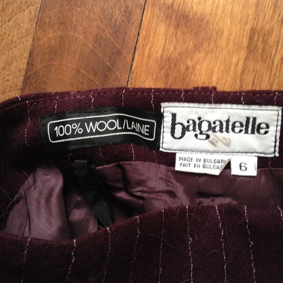 Bagatelle - Wool Burgundy Pencil Skirt - Picture 16 of 16